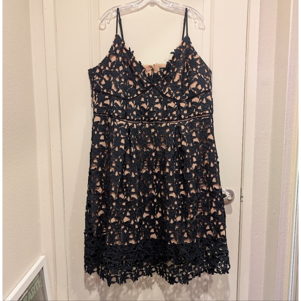 So Fancy Lace Navy Midi Dress City Chic Plus Size 20 - Picture 3 of 12